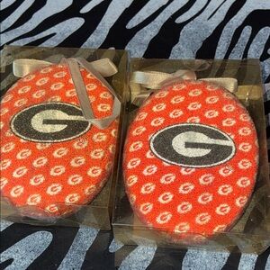 Red and Black(Georgia Bulldog) Holiday Ornament Set